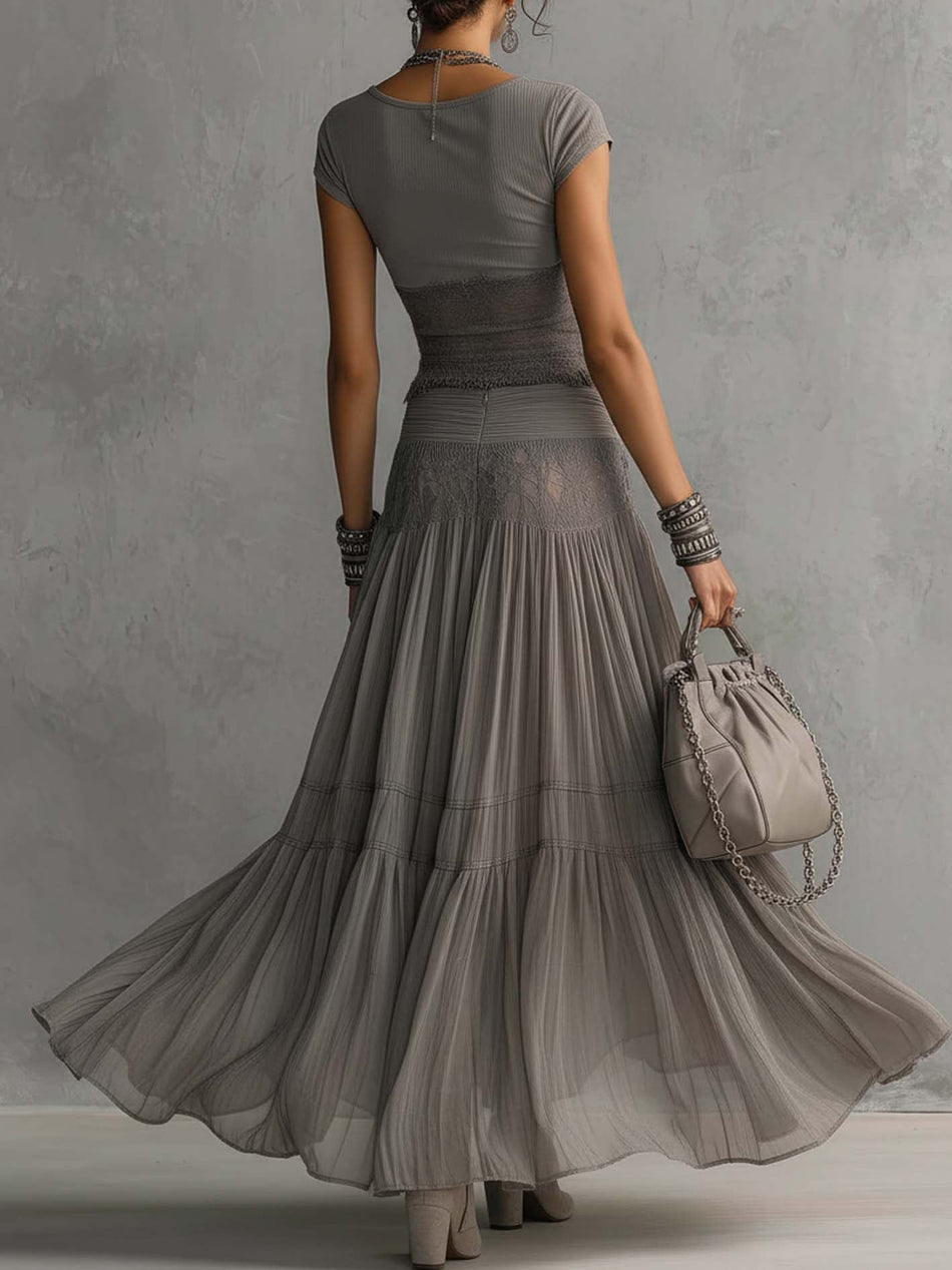 Grisela | Pleated Lace Set