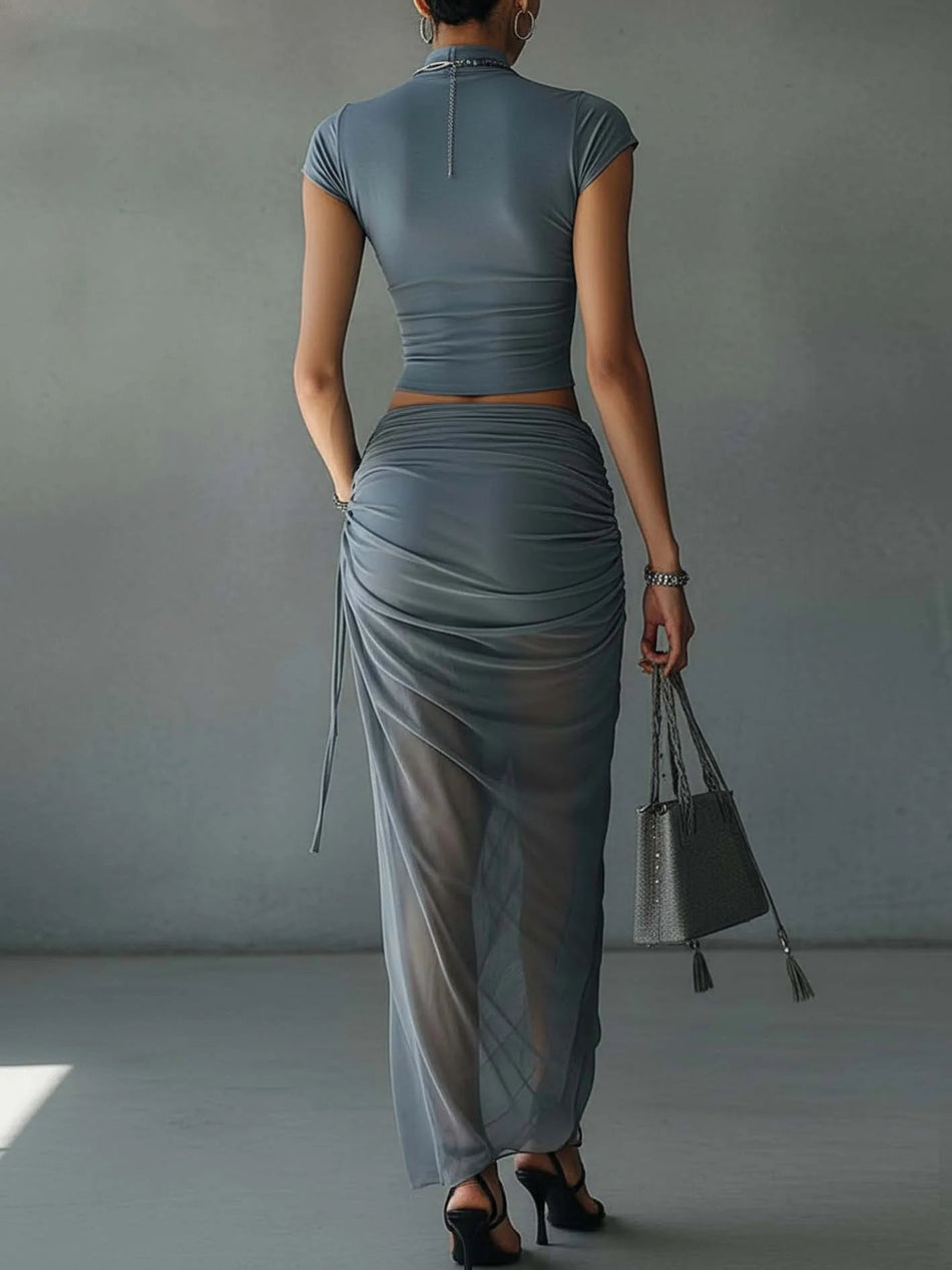 Liana | Draped Mesh Set