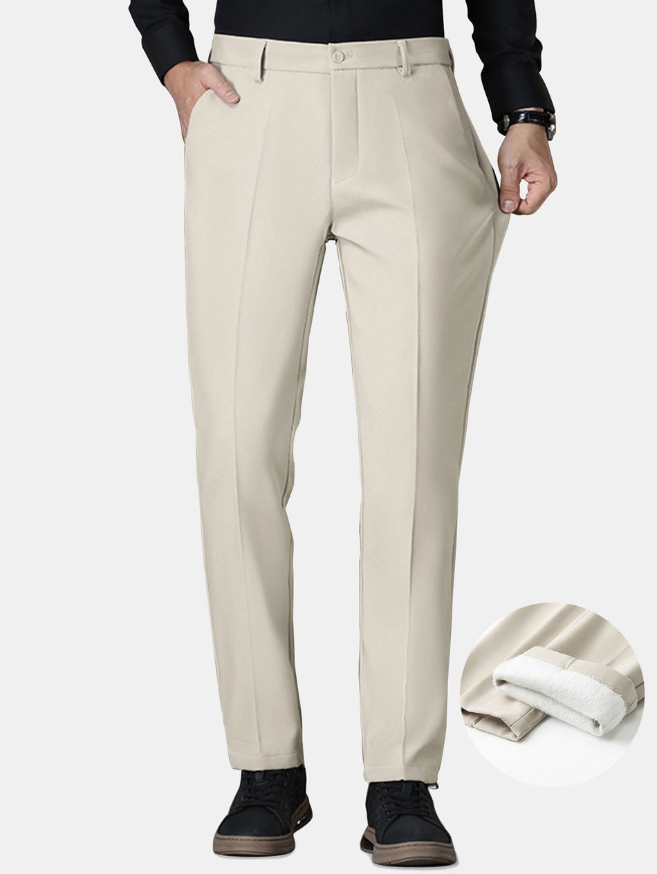 Warme, fleece gevoerde, slim fit, taps toelopende broek