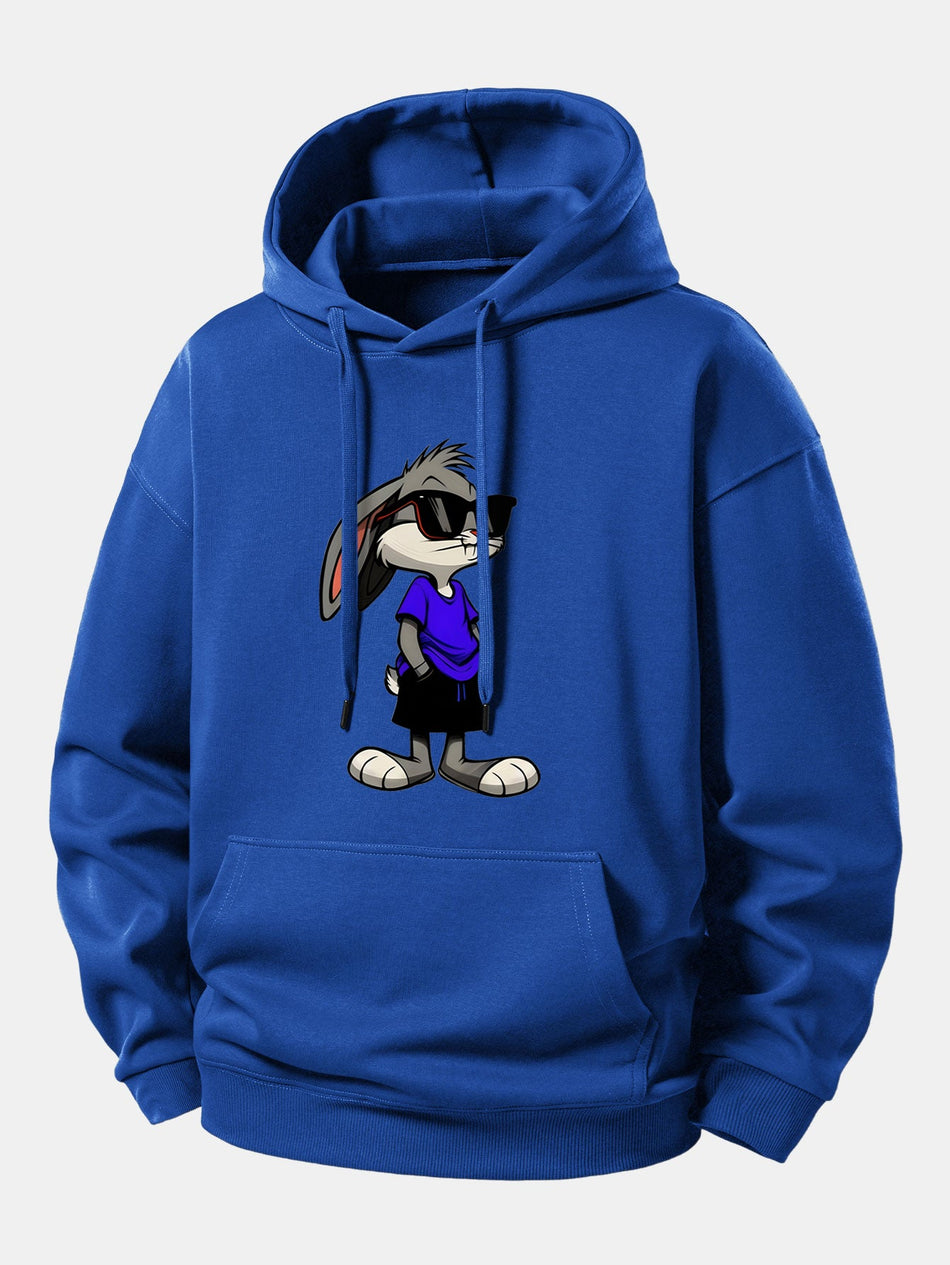 Zonnebril konijn print relaxte pasvorm hoodie