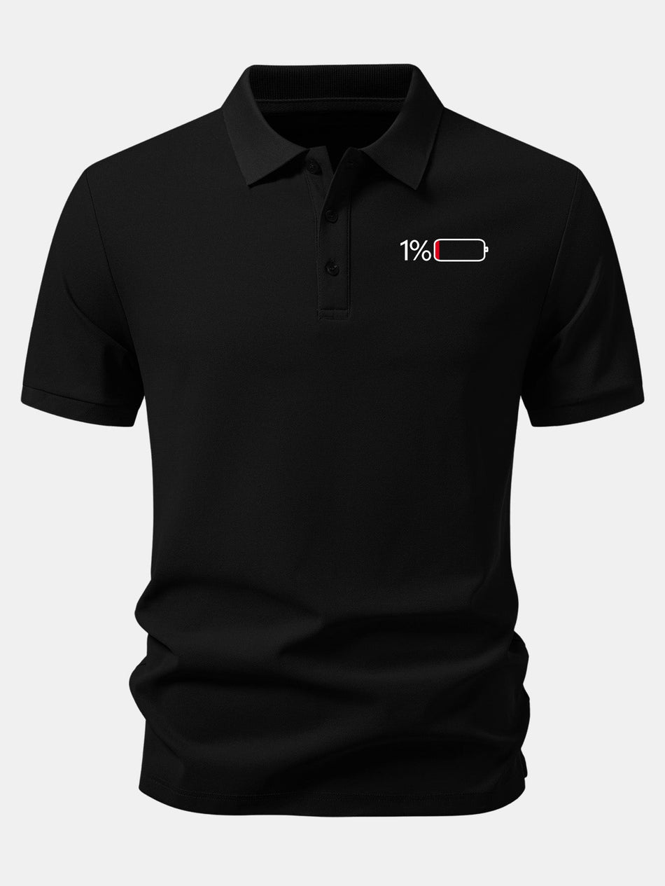 1% Battery Print Pique Polo