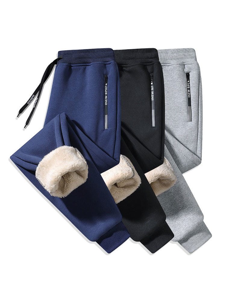 3-delige set warme fleece gevoerde joggerbroeken
