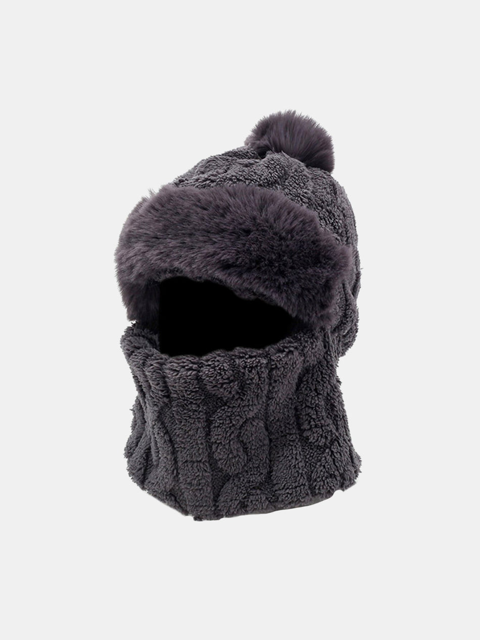 Winter Warme Verdikte Volledige Bedekking Fleece-gevoerde Balaclava Muts Met Oorflappen Gezichtsmasker