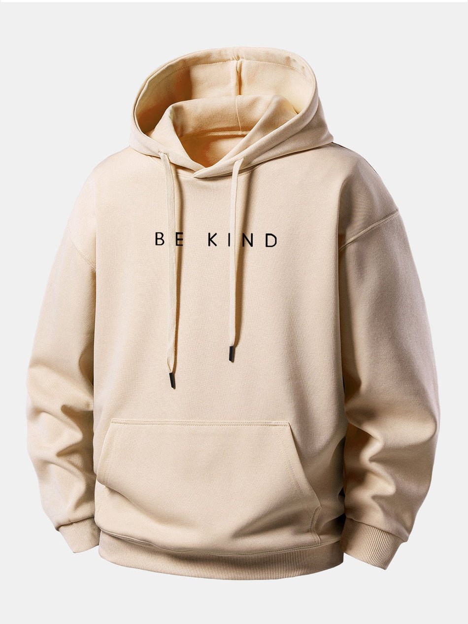 Wees vriendelijk print hoodie met relaxte pasvorm