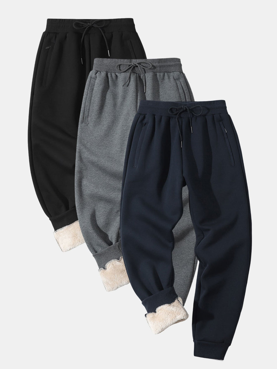 3 Stuks Teddy gevoerde joggerbroek