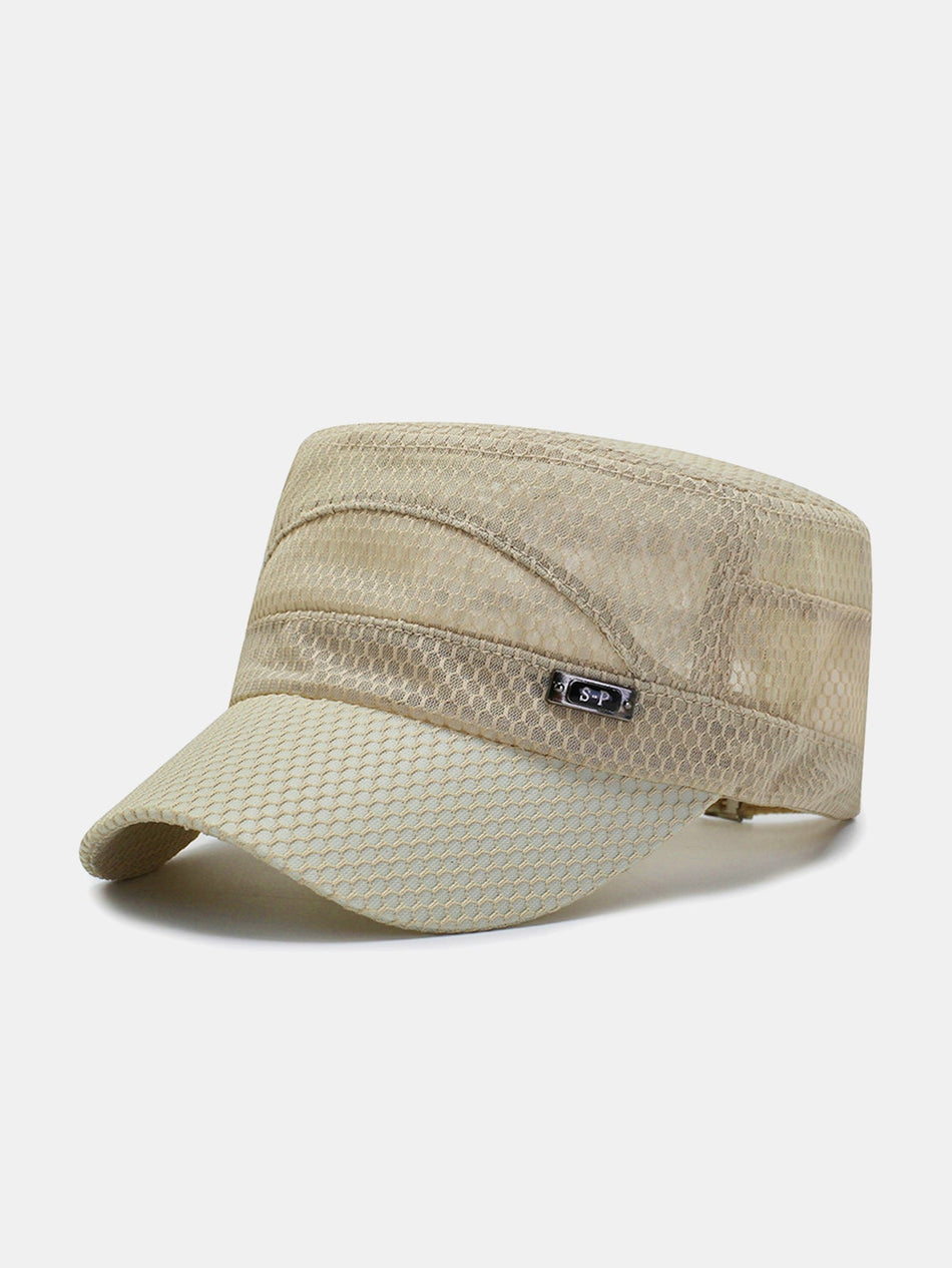 Zomerse platte pet met ademend mesh, zonhoed voor casual buitenkleding
