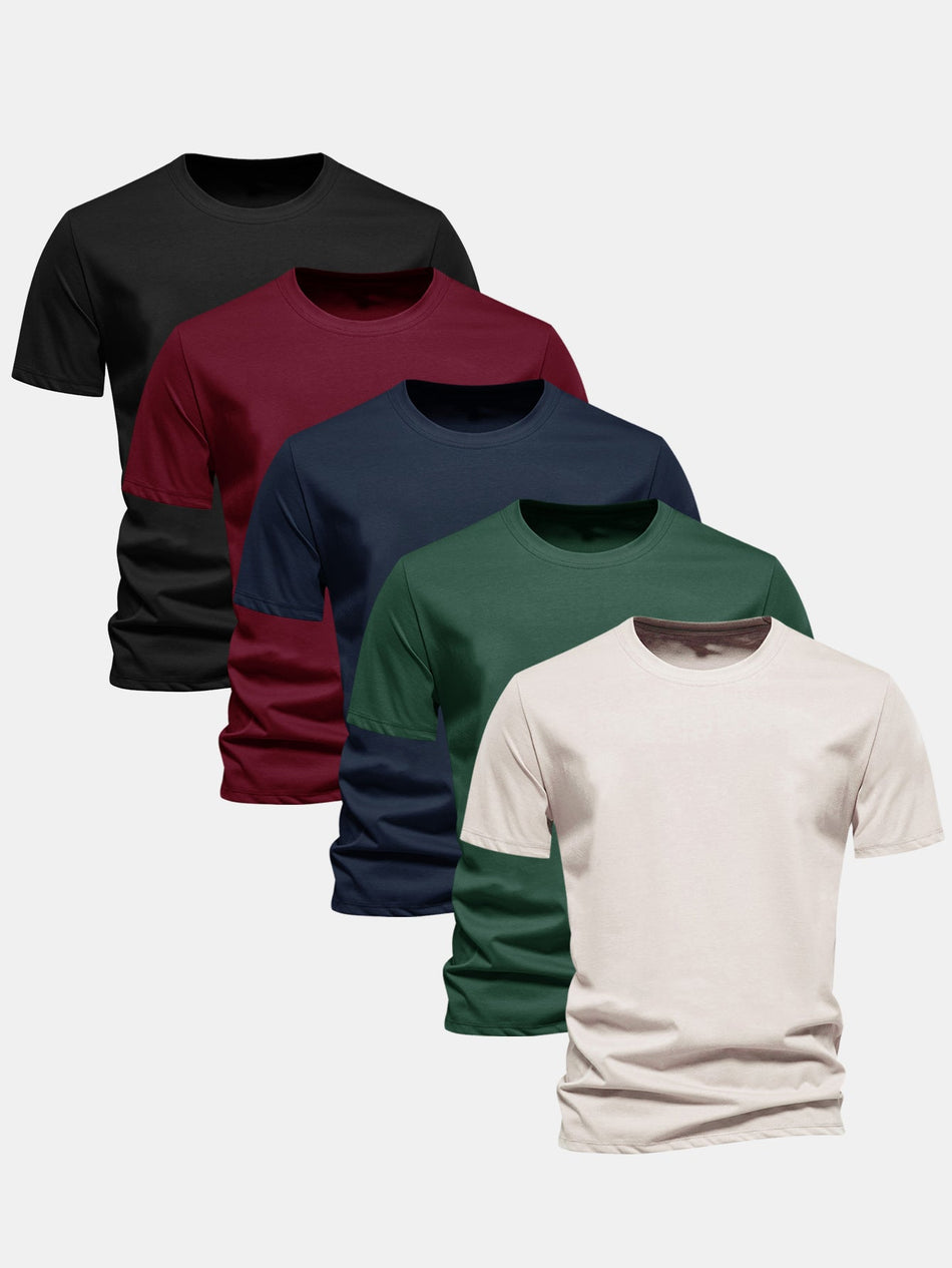 5 Stuks Basic Regular Fit Katoenen T-shirts