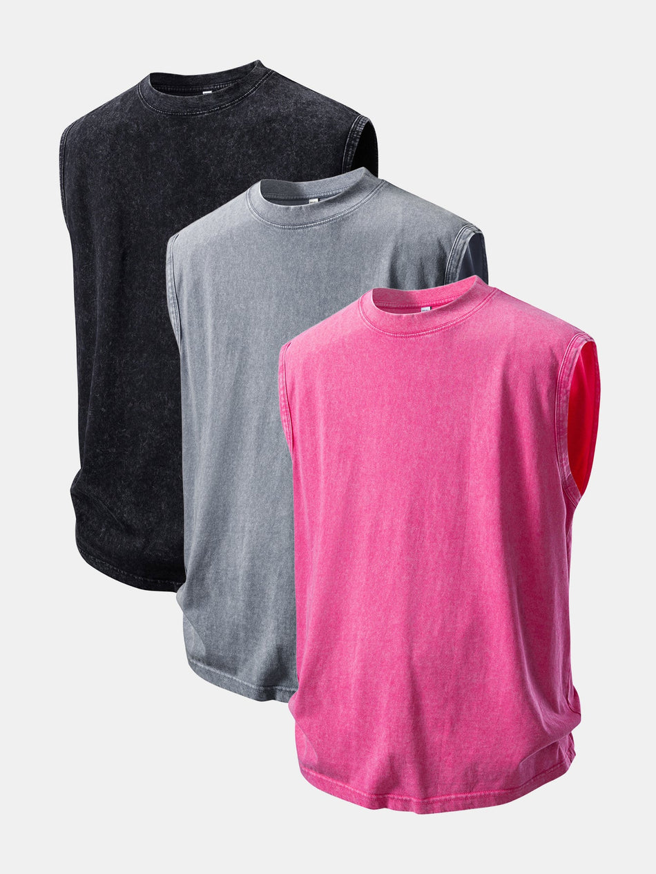 3-delige Gewassen Versleten Tanktop
