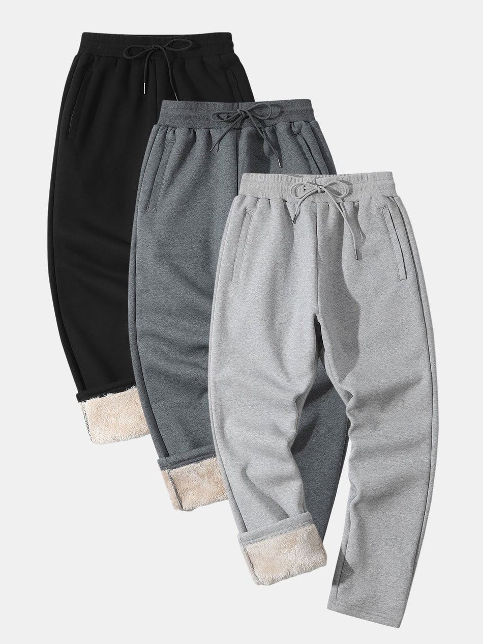 3 Stuks Teddy gevoerde rechte broek