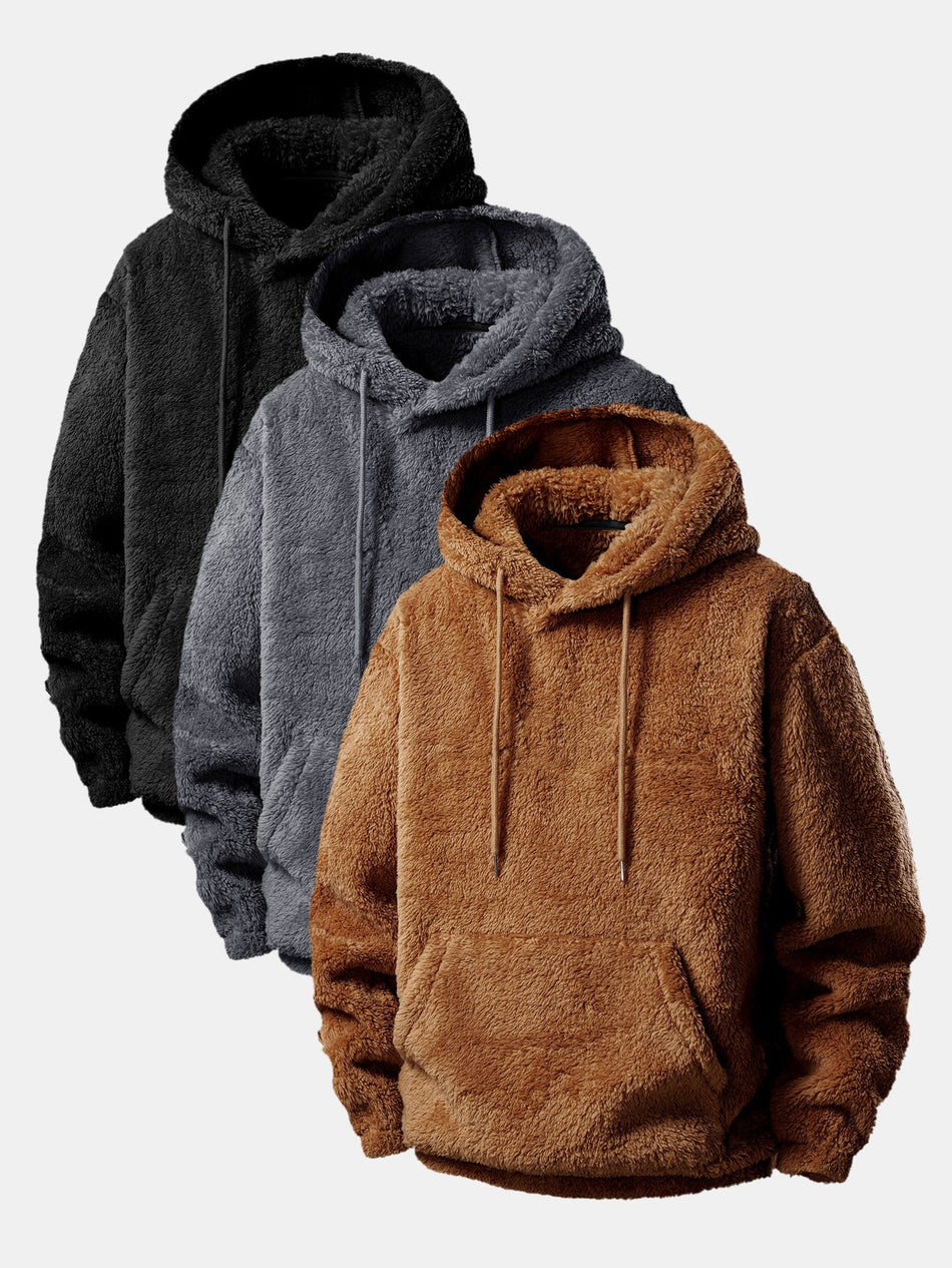 3 stuks basic Teddy Hoodies