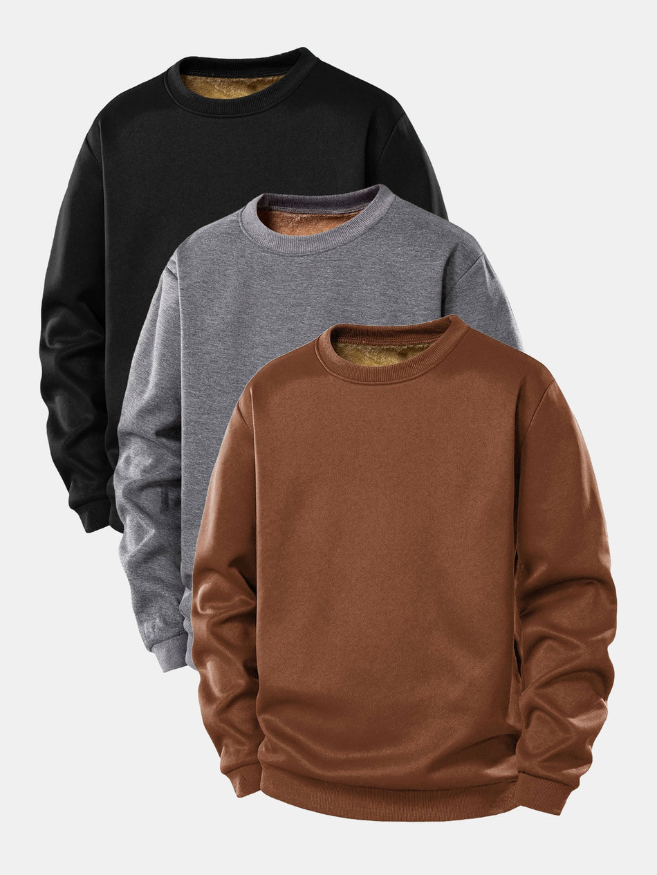 3 Stuks Teddy Fleece Gevoerde Sweatshirt