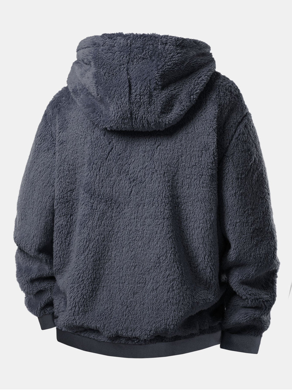 Zwarte Kat Geborduurde Teddy Rits Hoodie