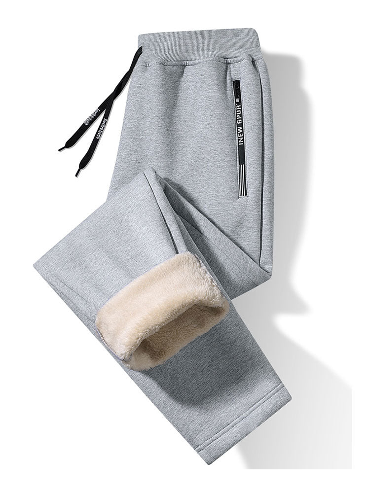 Warme fleece gevoerde broek met rechte pijpen