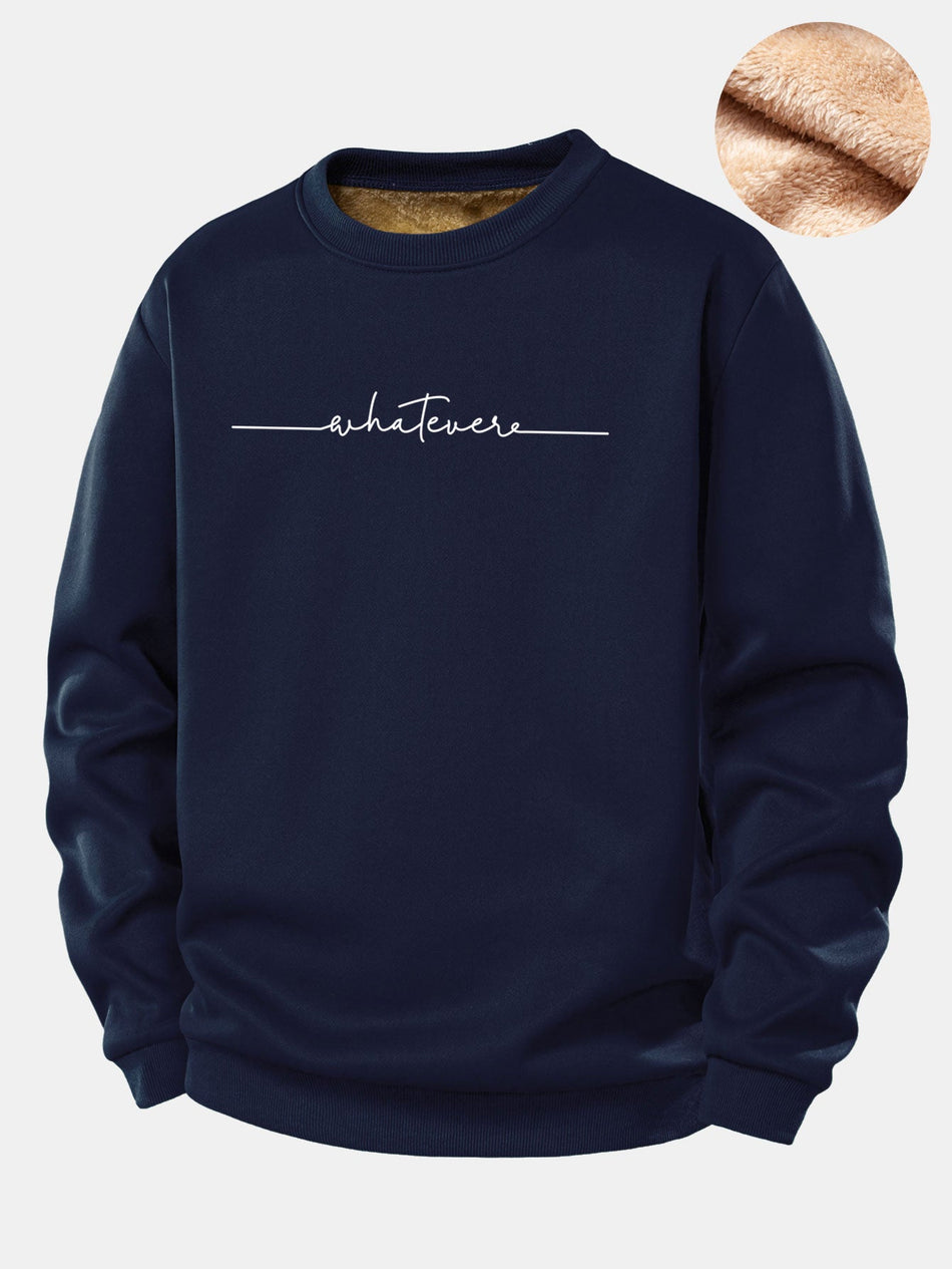 Wat Dan Ook Print Teddy Fleece Gevoerde Sweatshirt