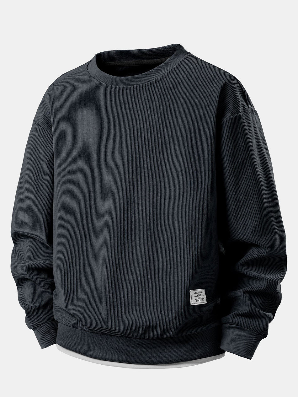 2 In 1 Crew Neck Stretch Corduroy Trui