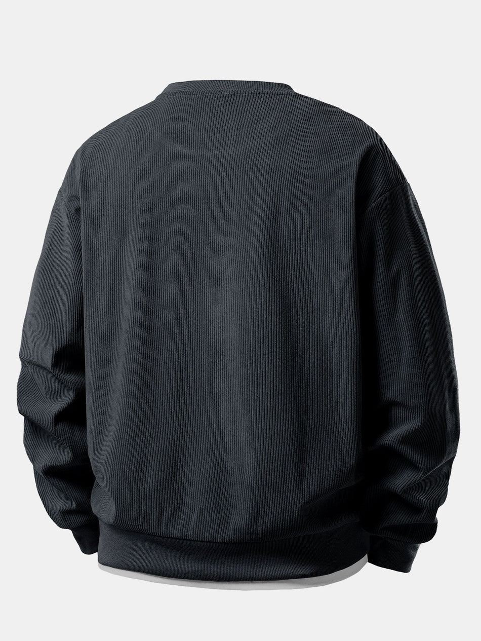 2 In 1 Crew Neck Stretch Corduroy Trui