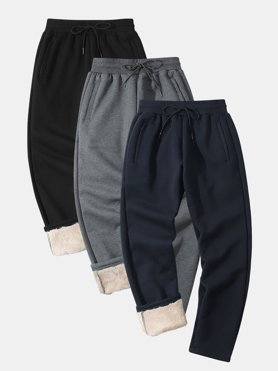 3 Stuks Teddy gevoerde rechte broek