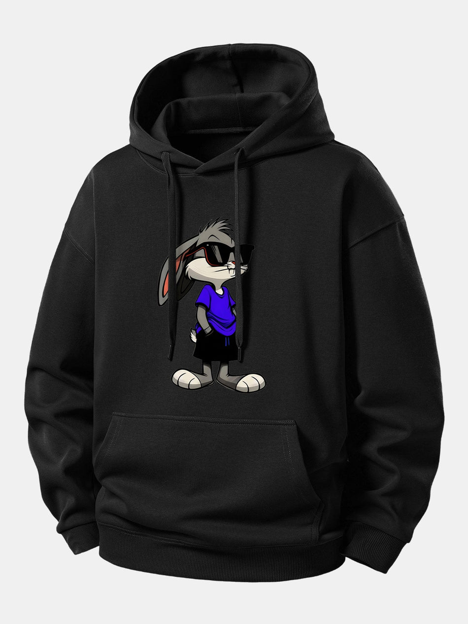 Zonnebril konijn print relaxte pasvorm hoodie