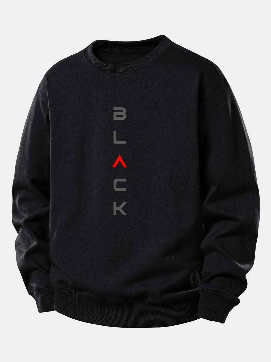 Zwart bedrukte sweatshirt met relaxte pasvorm