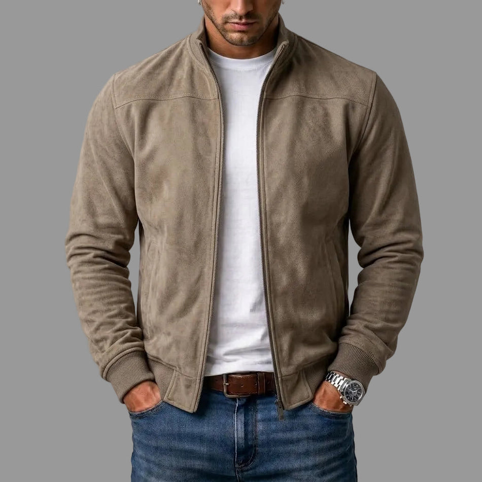 Harrison - Suede-Look Bomber Jacket