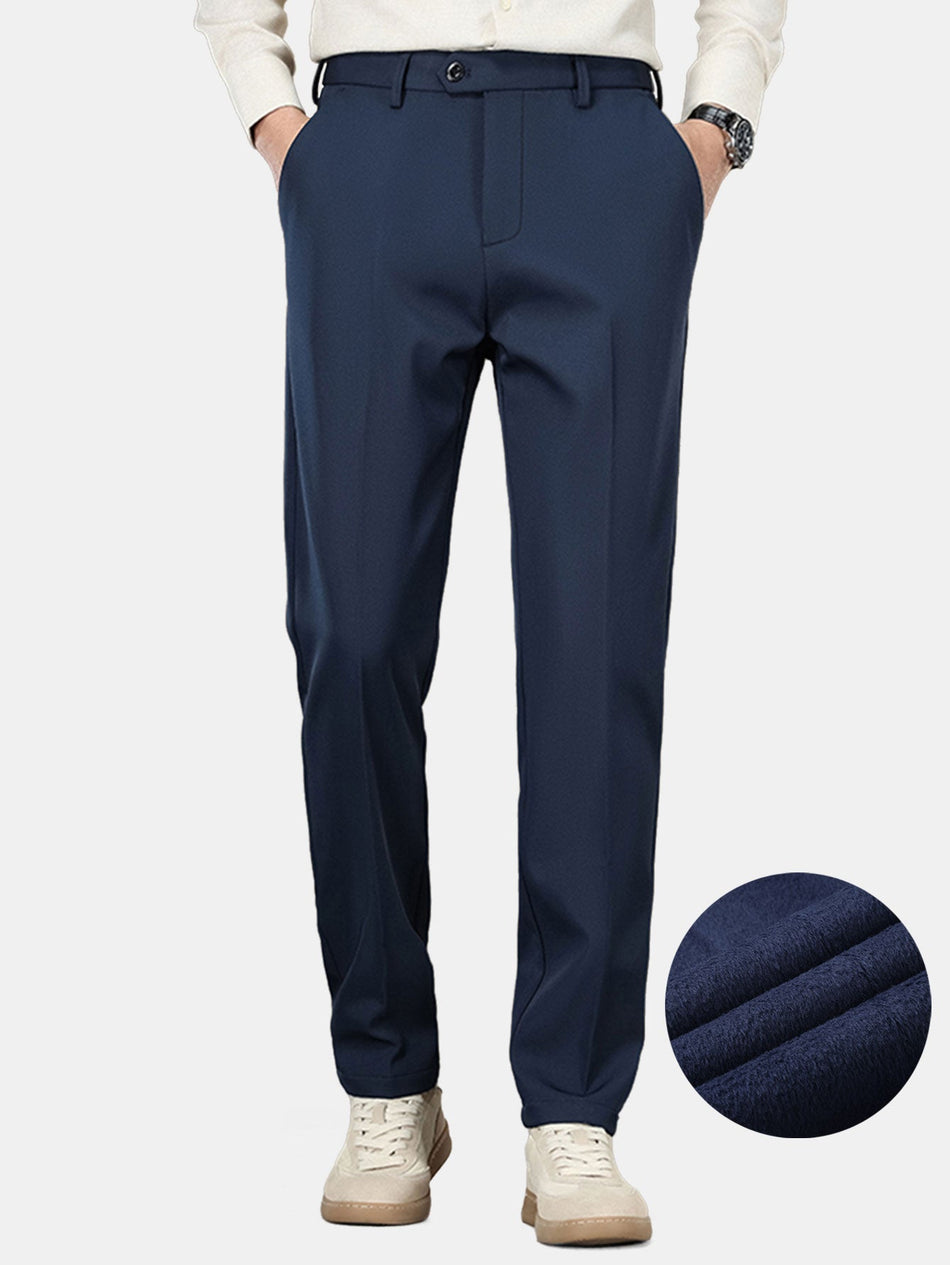 Warme, fleece gevoerde, slim fit, taps toelopende, cropped broek