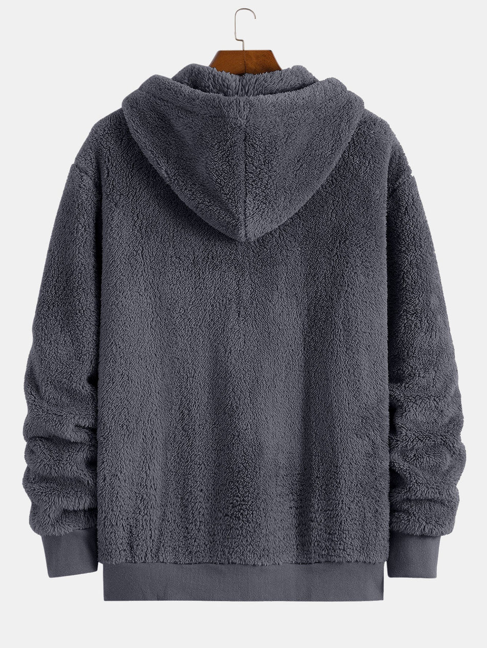 Zwarte Kat Geborduurde Teddy Rits Hoodie
