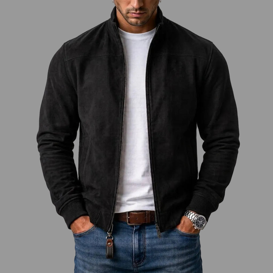 Harrison - Suede-Look Bomber Jacket