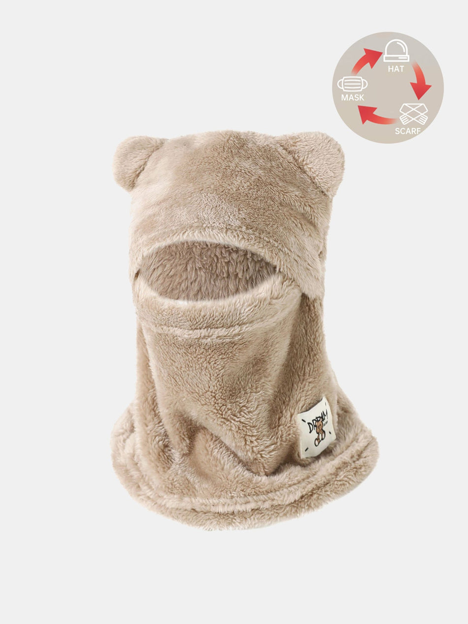 Warme balaclava muts met berenoren