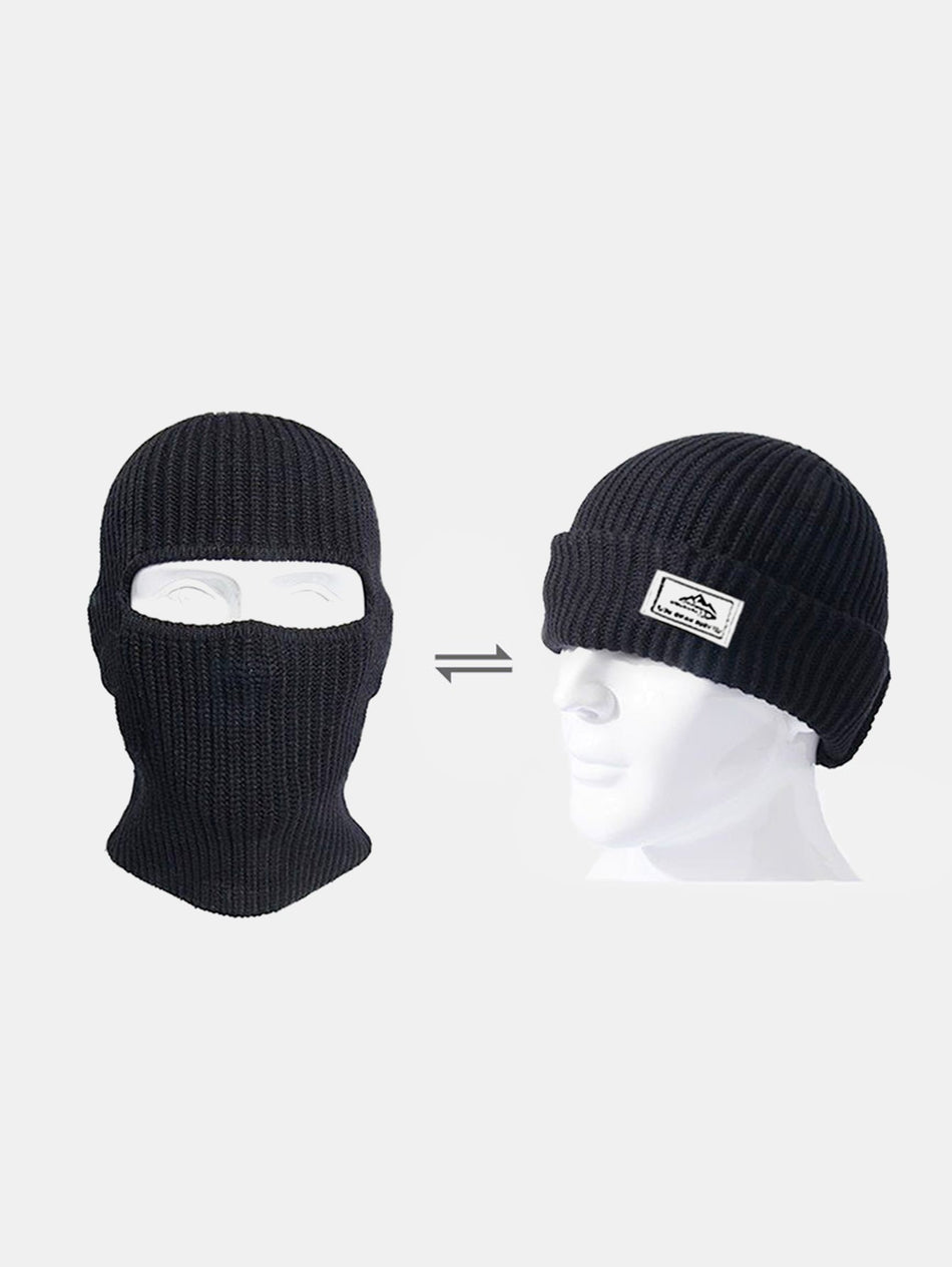 2-in-1 winter gebreide balaclava muts