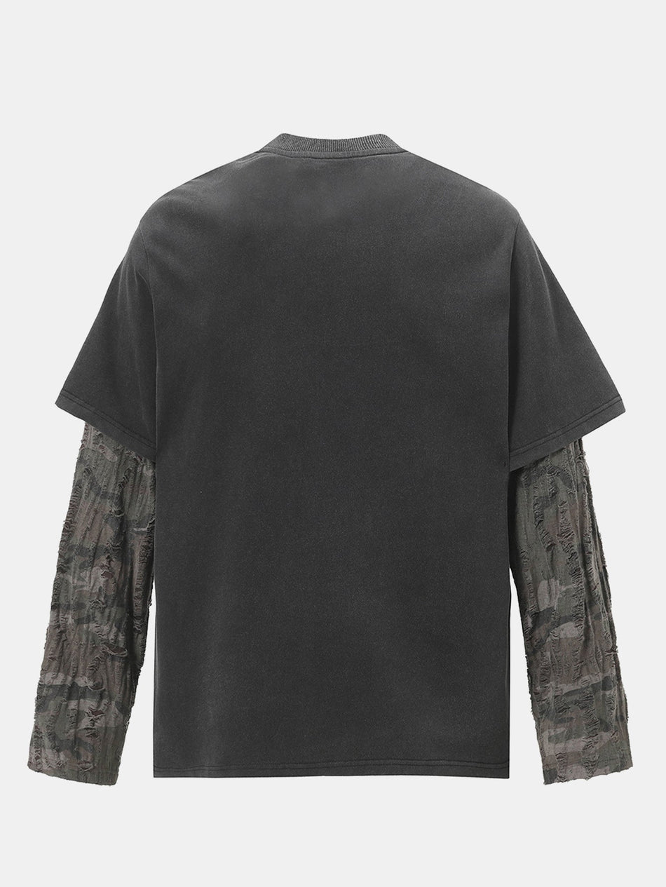 2-in-1 Sloganprint Versleten T-shirt