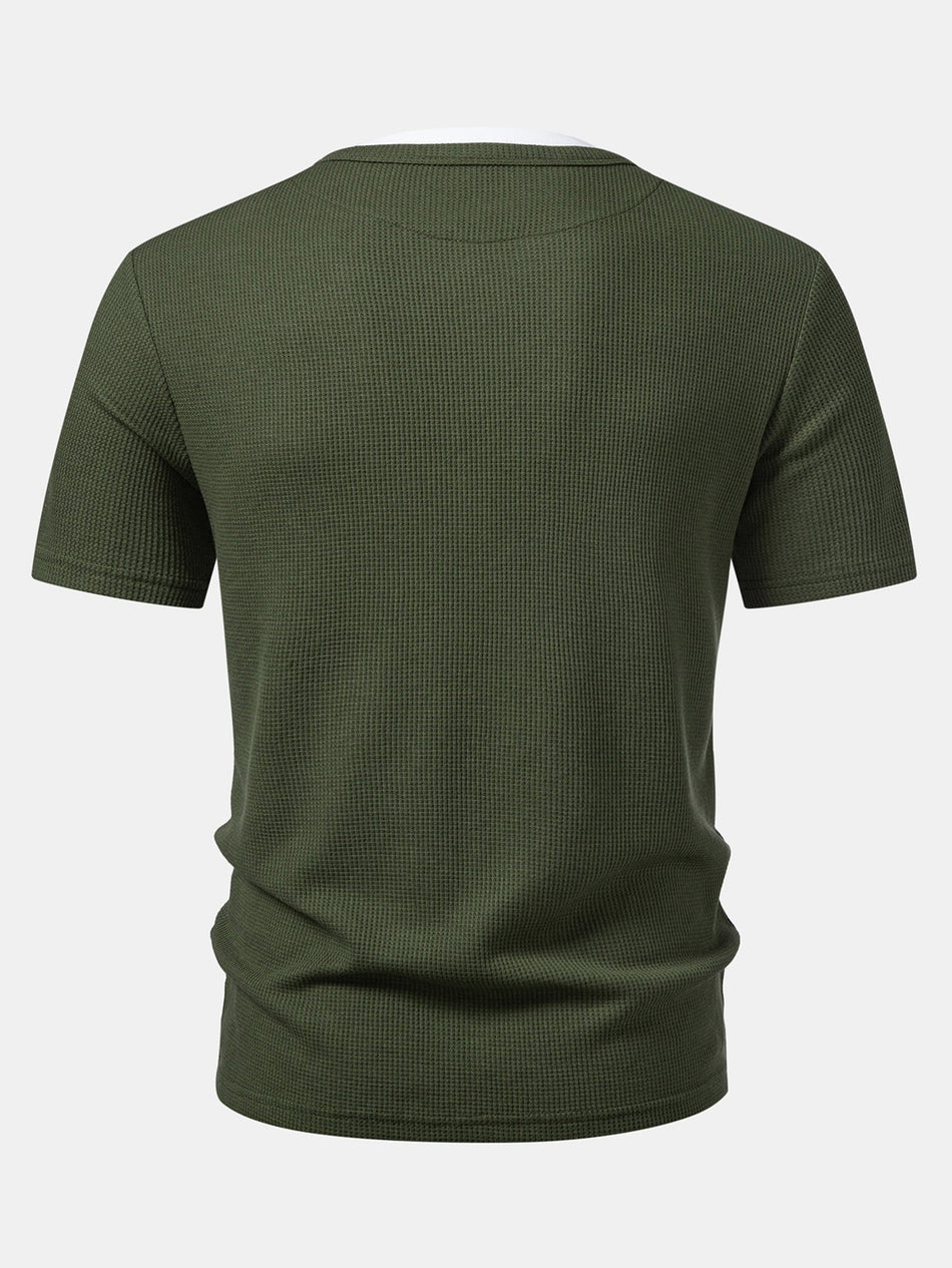 2-in-1 Wafel Henley Overhemd