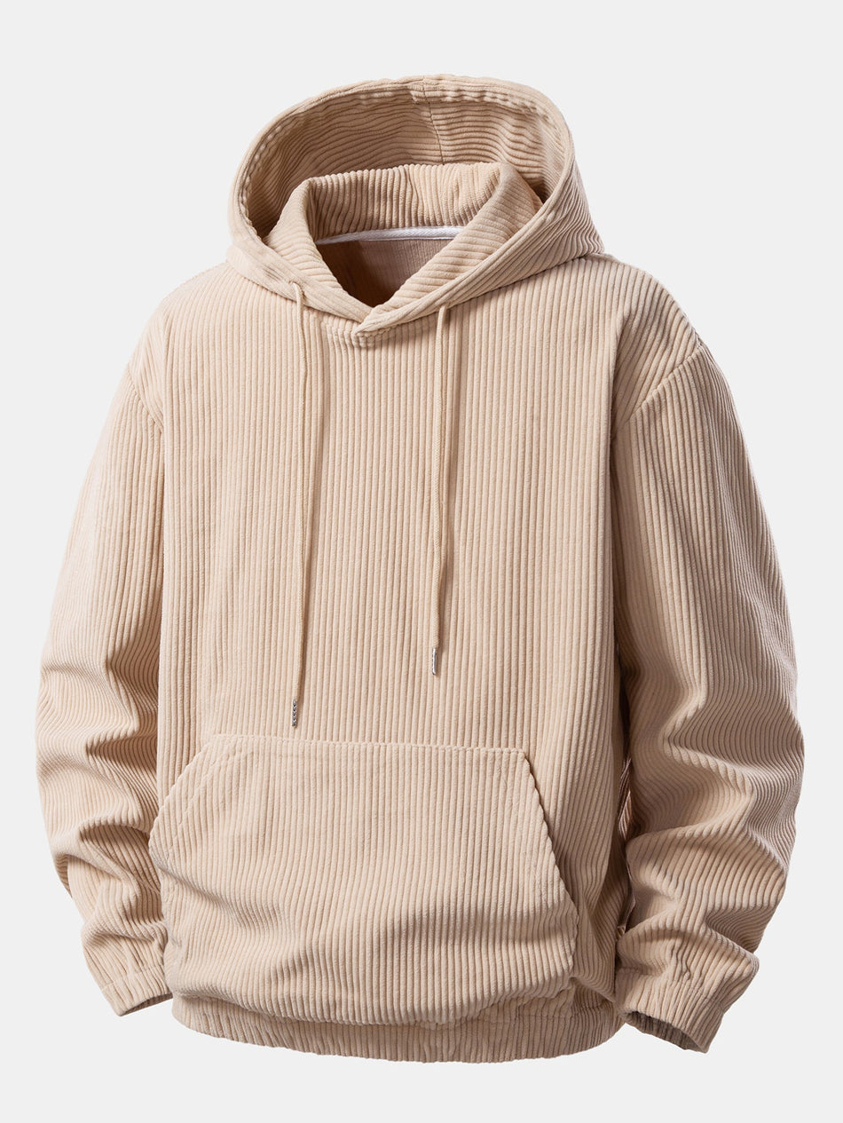 3-delige set corduroy hoodie met kangoeroezak