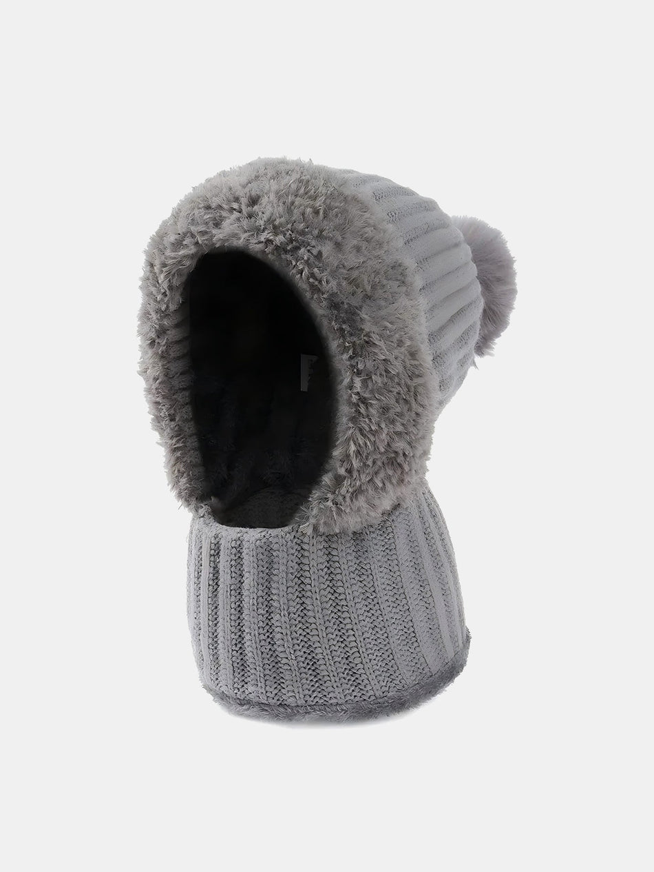 Winter 2-in-1 winddichte warme fleece gevoerde muts en nekwarmers