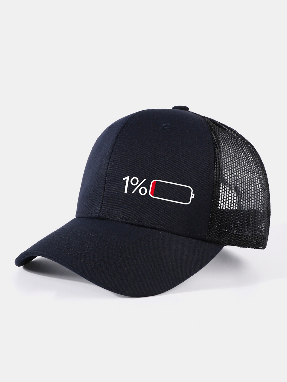 1% Batterij Print Mesh Baseballpet
