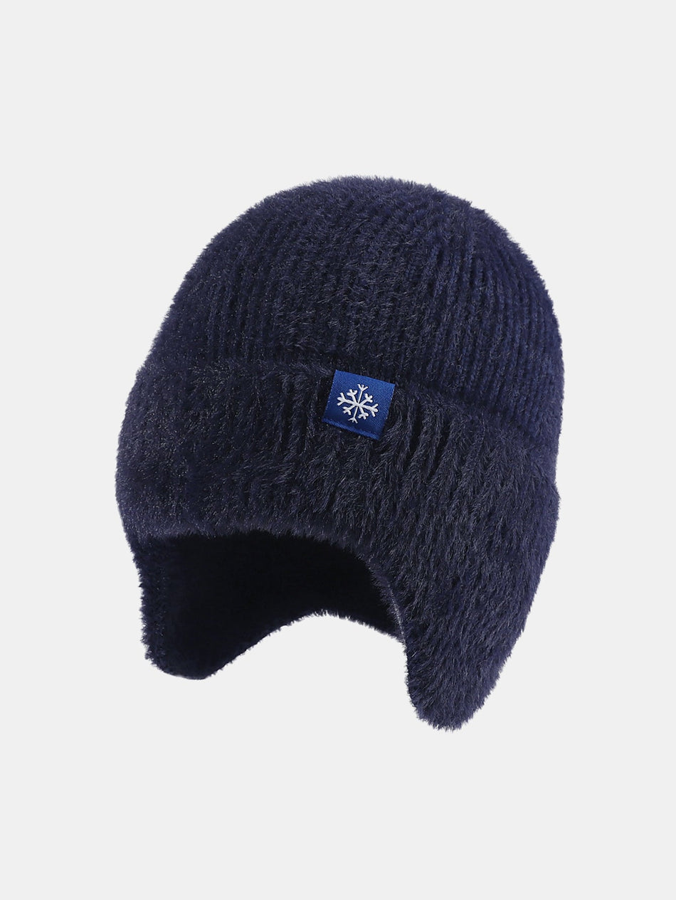 Winter Gebreide Muts Met Oorflappen Bescherming
