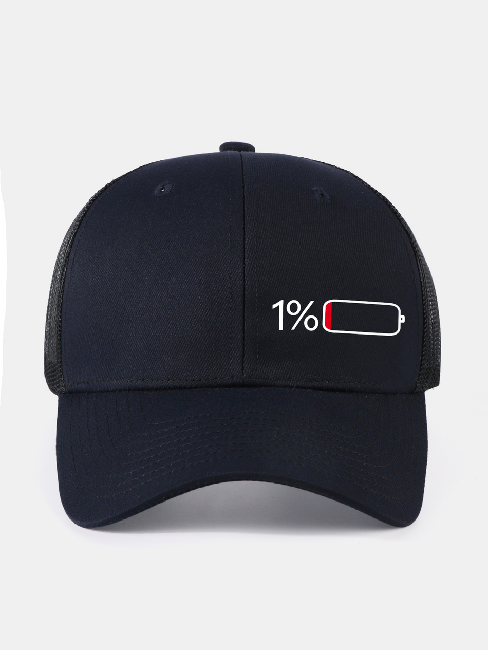 1% Batterij Print Mesh Baseballpet