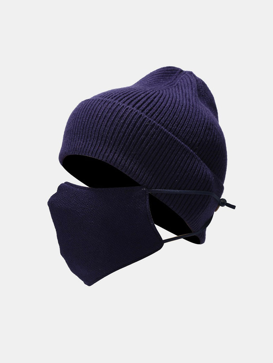 Warme Gebreide Hoed met Gezichtsmasker Set Lichtgewicht Oor- en Wangkappen