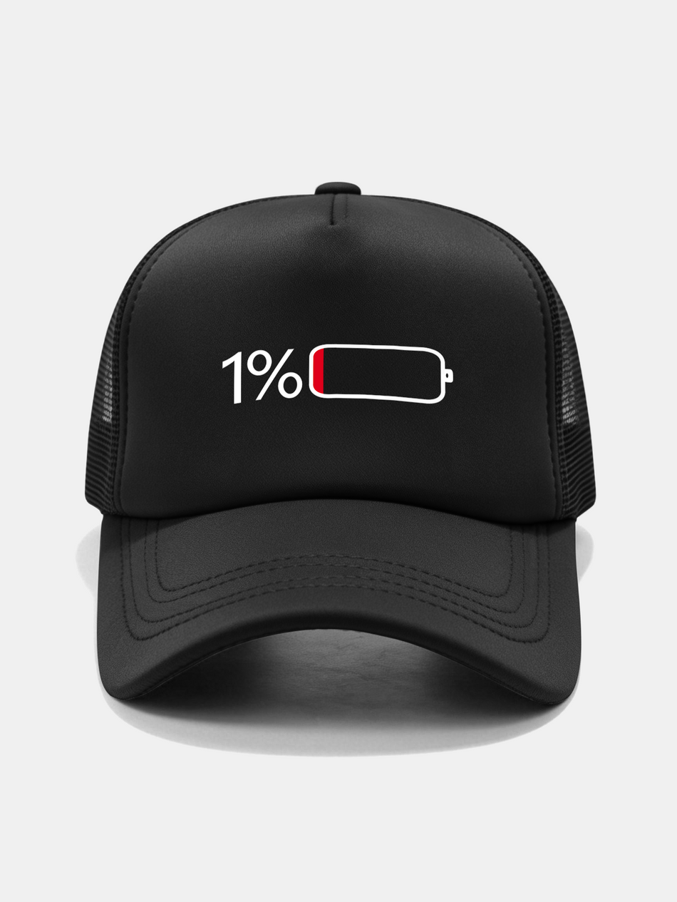 1% Batterij Print Mesh Baseballpet