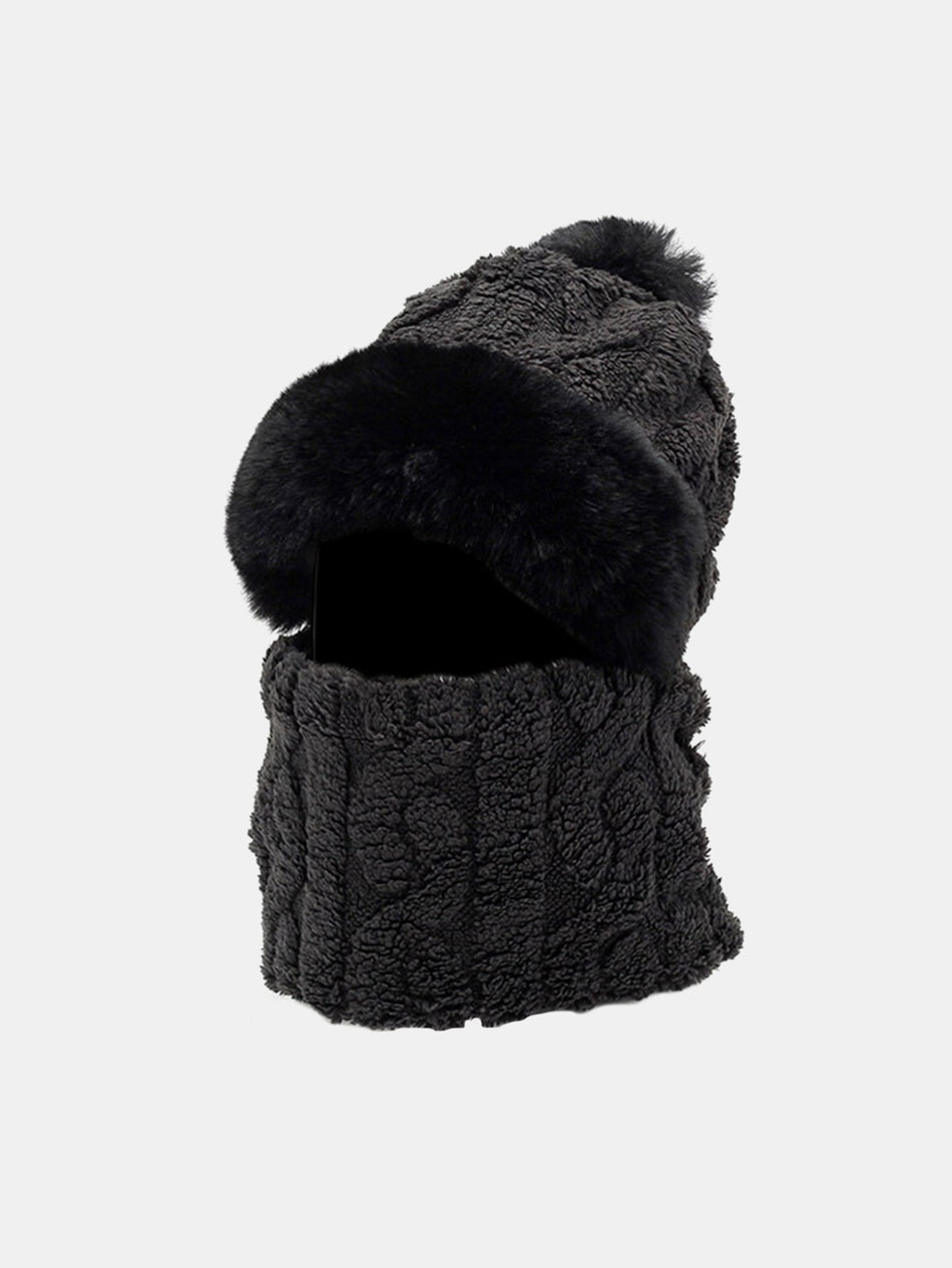 Winter Warme Verdikte Volledige Bedekking Fleece-gevoerde Balaclava Muts Met Oorflappen Gezichtsmasker