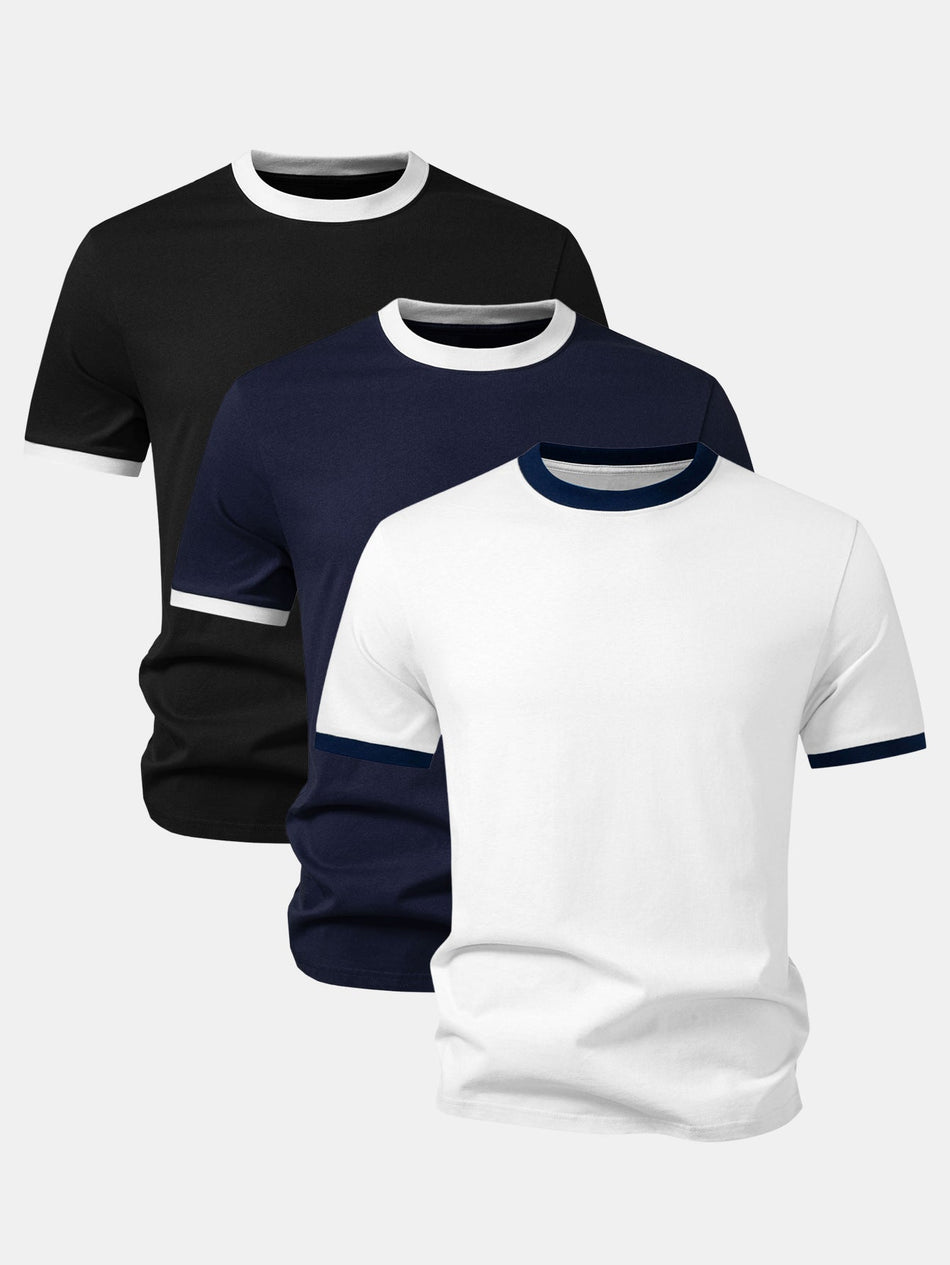 3 Stuks Contrast Ringer T-Shirt