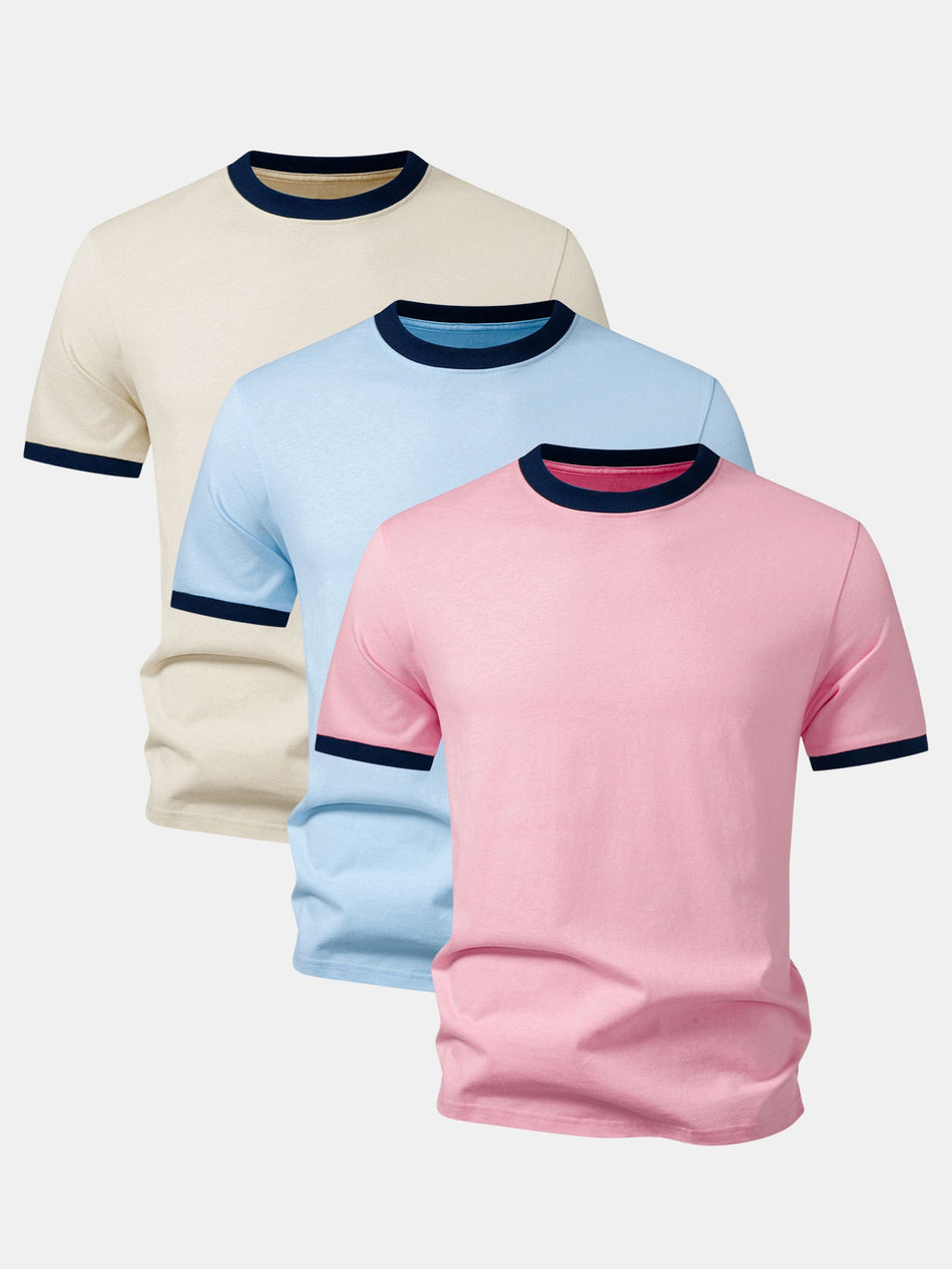 3 Stuks Contrast Ringer T-Shirt