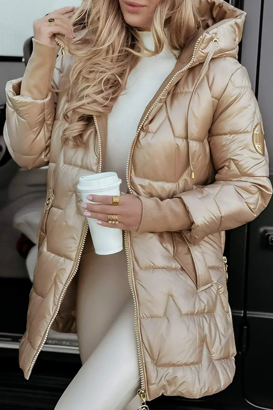 Aurora Hooded Quilt Coat