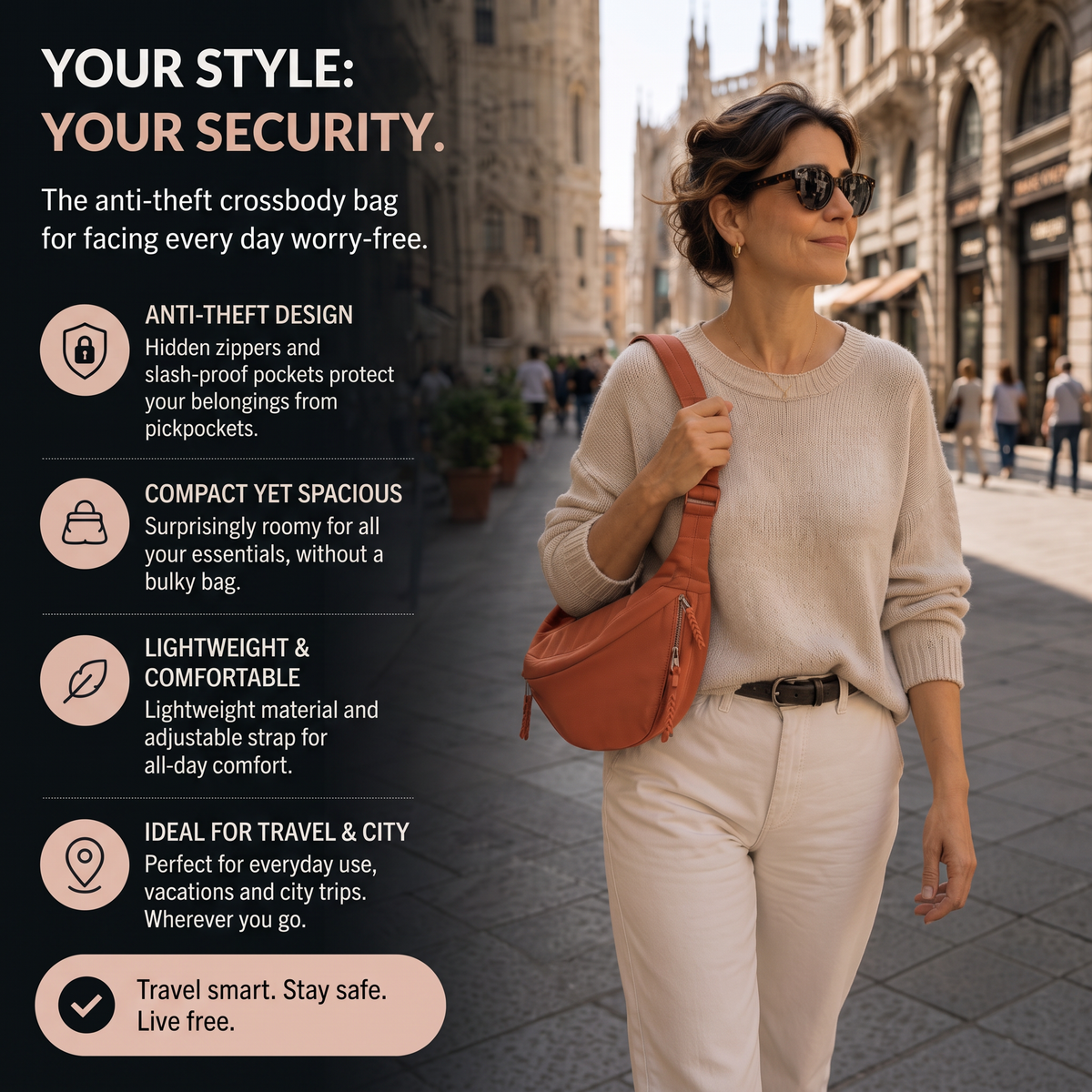 Your Style Your Security - crossbody bag lifestyle